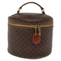 Luxury CELINE Macadam Canvas Vany Hand Bag PVC Brown 77198