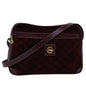 Luxury CELINE Macadam Canvas Shoulder Bag Bordeaux 77323