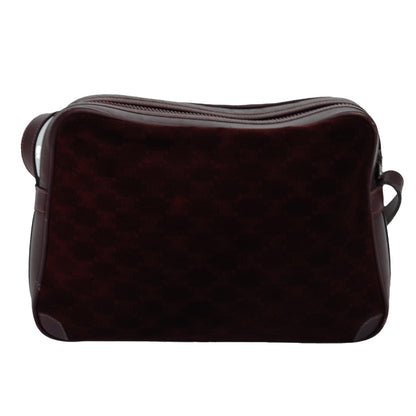 Luxury CELINE Macadam Canvas Shoulder Bag Bordeaux 77323