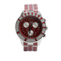 Christian Dior Stainless Steel Christal Diamond Bezel 38 MM Quartz Chronograph Watch Red Dial CD114311 w/ Papers & Extra Strap
