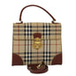 Luxury BurberrySs Nova Check Hand Bag PVC 2way Beige Auth 77376