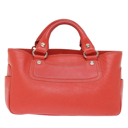 Luxury CELINE Hand Bag Leather Red 77382