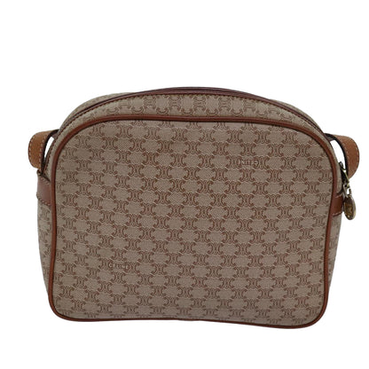 Luxury CELINE Macadam Canvas Shoulder Bag Beige 77624