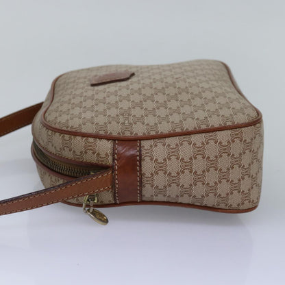 Luxury CELINE Macadam Canvas Shoulder Bag Beige 77624