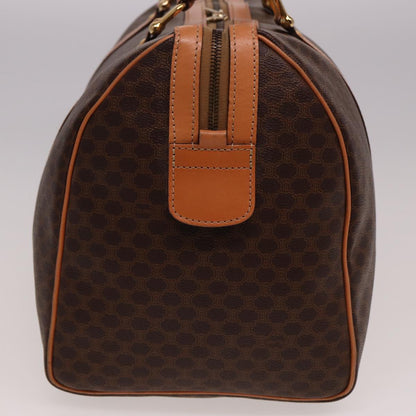 Luxury CELINE Macadam Canvas Boston Bag PVC Leather Brown 77648
