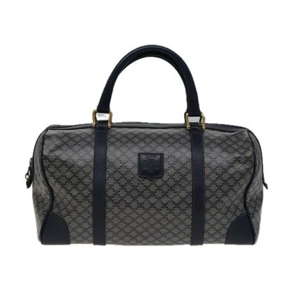 Luxury CELINE Macadam Canvas Boston Bag Navy 77711