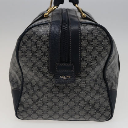 Luxury CELINE Macadam Canvas Boston Bag Navy 77711