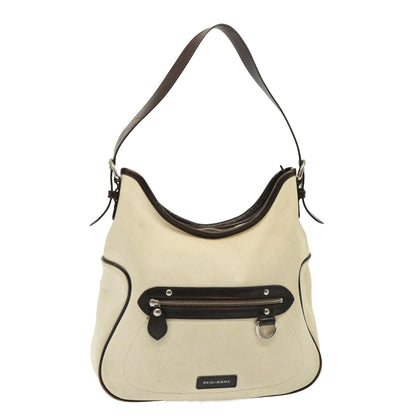 Burberry Auth Canvas White Shoulder Bag