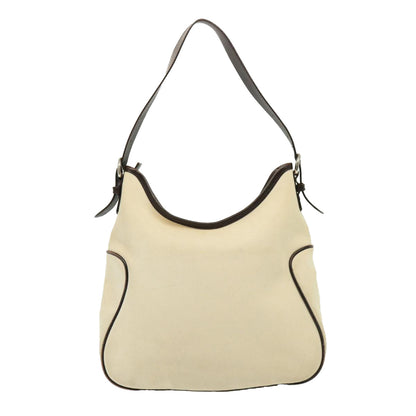 Burberry Auth Canvas White Shoulder Bag