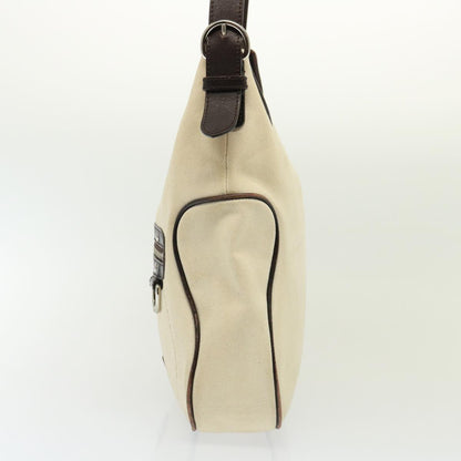Burberry Auth Canvas White Shoulder Bag