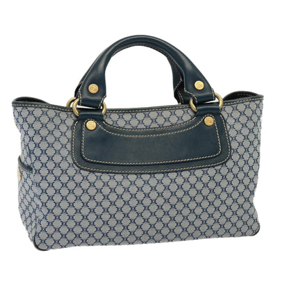 Luxury CELINE Macadam Canvas Hand Bag Navy 77737