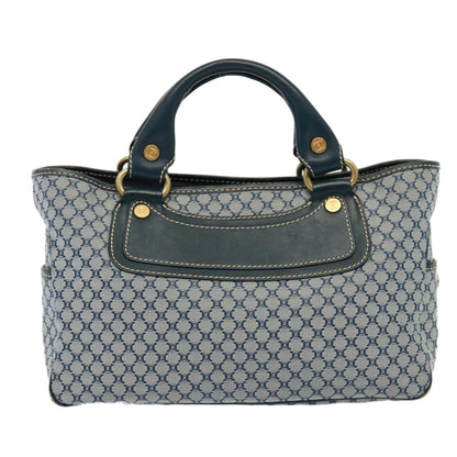 Luxury CELINE Macadam Canvas Hand Bag Navy 77737