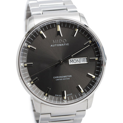 Mido 2026 Limited Edition Stainless Steel Commander Chronometer 40 MM Day Date Automatic Watch Grey Dial w/ Box & Papers