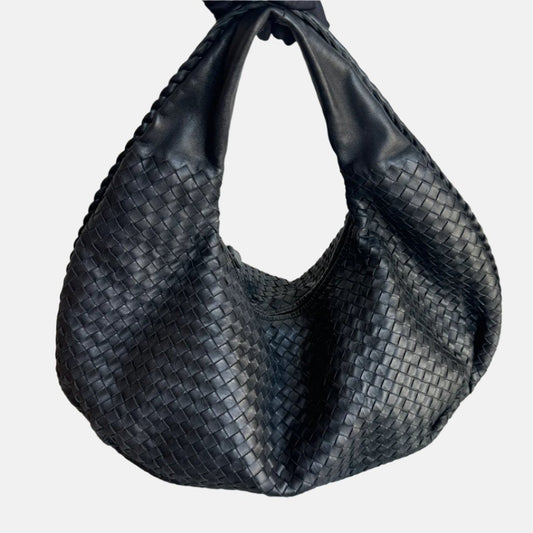 Bottega Veneta Belly Hobo Intrecciato Leather Black Large 52cm