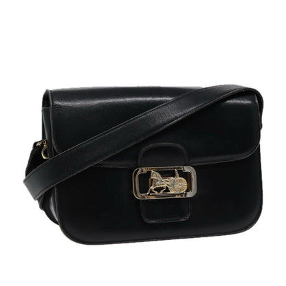 Luxury CELINE Shoulder Bag Leather Black 77808
