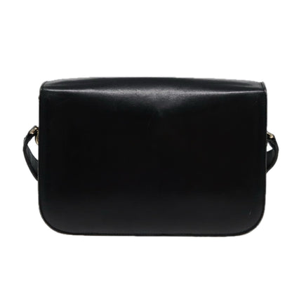 Luxury CELINE Shoulder Bag Leather Black 77808