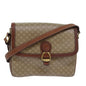 Luxury CELINE Macadam Canvas Shoulder Bag PVC Leather Beige 77809