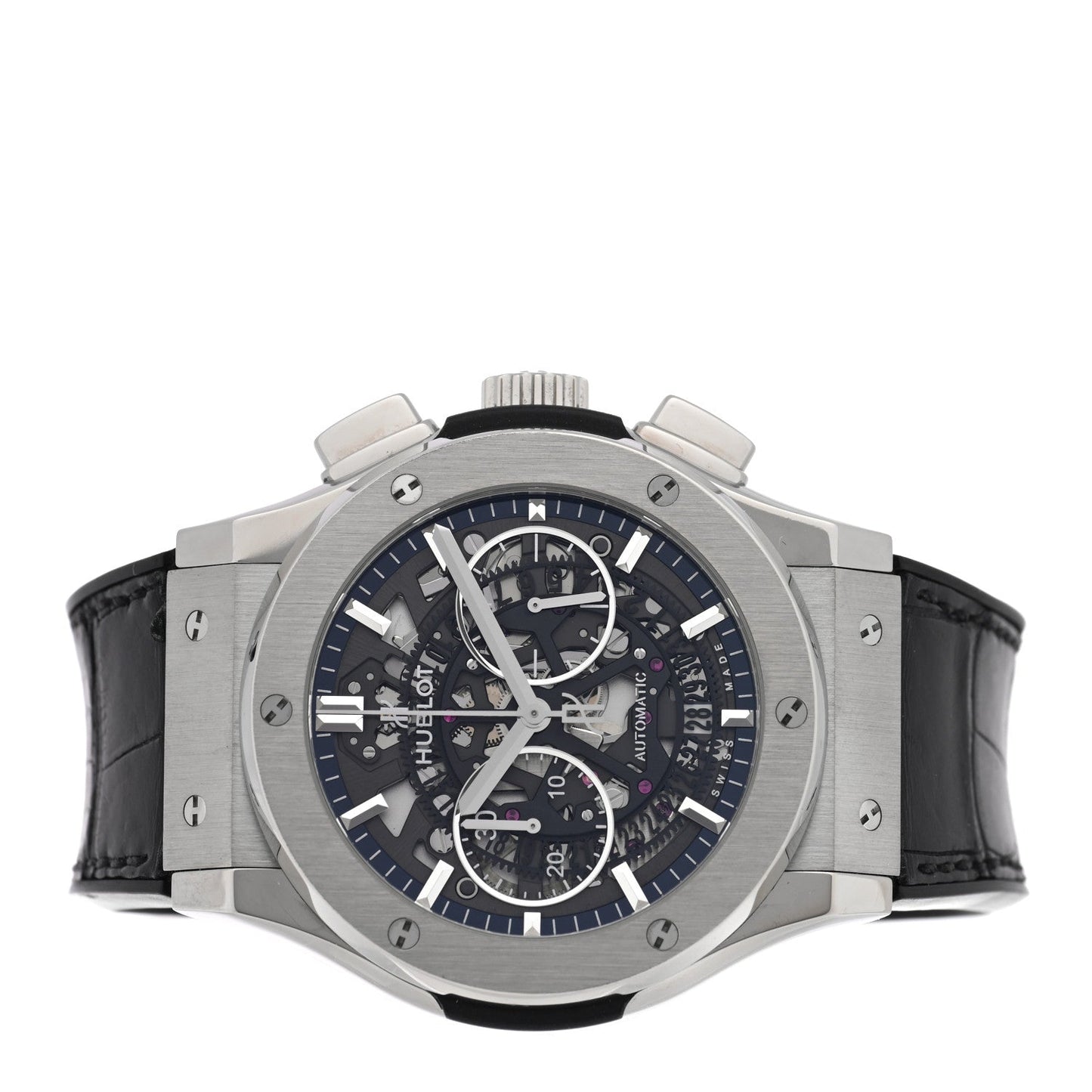 Titanium Alligator 45mm Classic Fusion Aerofusion Chronograph Automatic Watch Black 525.NX.0170.LR