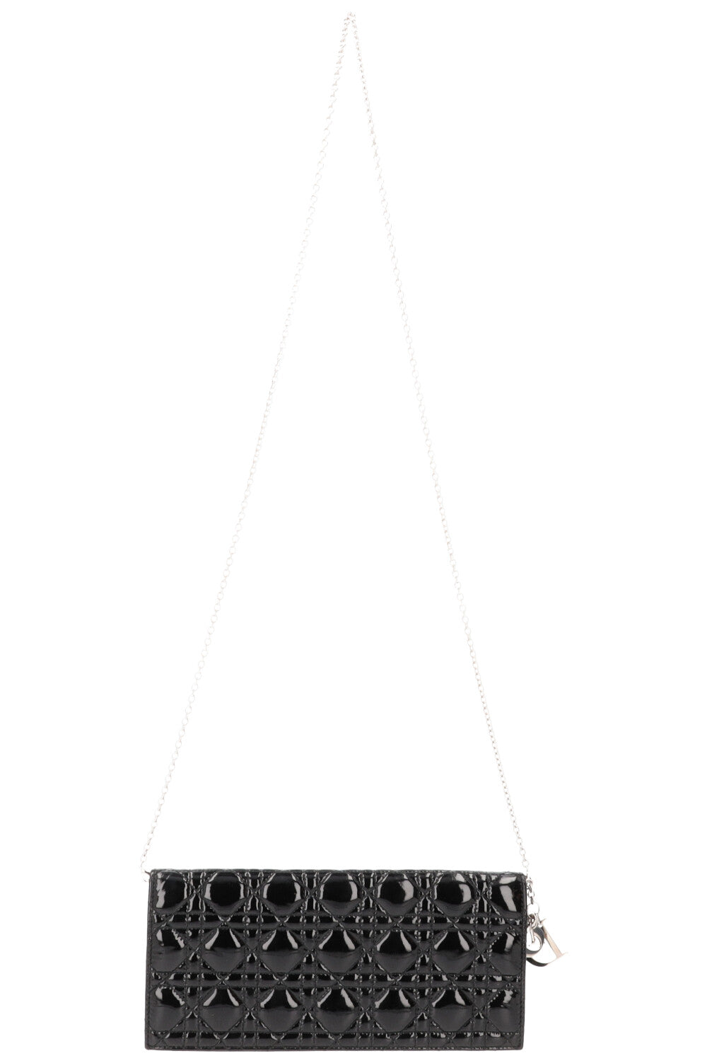 Christian Dior Lady Dior Pouch Patent Clutch Black Rovelle Bags