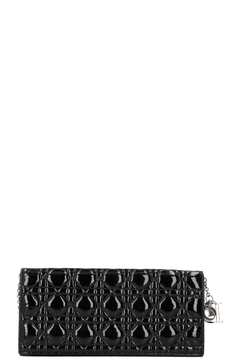 Christian Dior Lady Dior Pouch Patent Clutch Black Rovelle Bags