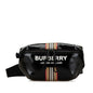 Burberry Logo Stripe Leather Handbag