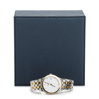 Longines 2022 Two-Tone Stainless Steel Flagship Classic 36 MM Automatic Watch White Diamond Dial w/ Box & Papers