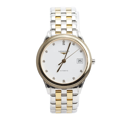 Longines 2022 Two-Tone Stainless Steel Flagship Classic 36 MM Automatic Watch White Diamond Dial w/ Box & Papers
