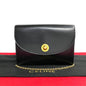 CELINE Shoulder Bag leather black Star Ball logo Metal Women
