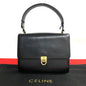 CELINE Shoulder Bag leather black Triomphe logo Metal Women