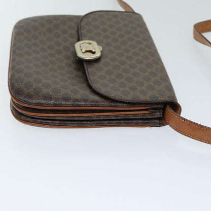Luxury CELINE Macadam Canvas Shoulder Bag PVC Leather Brown 78222