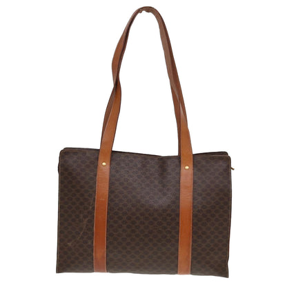 Luxury CELINE Macadam Canvas Tote Bag PVC Leather Brown 78272
