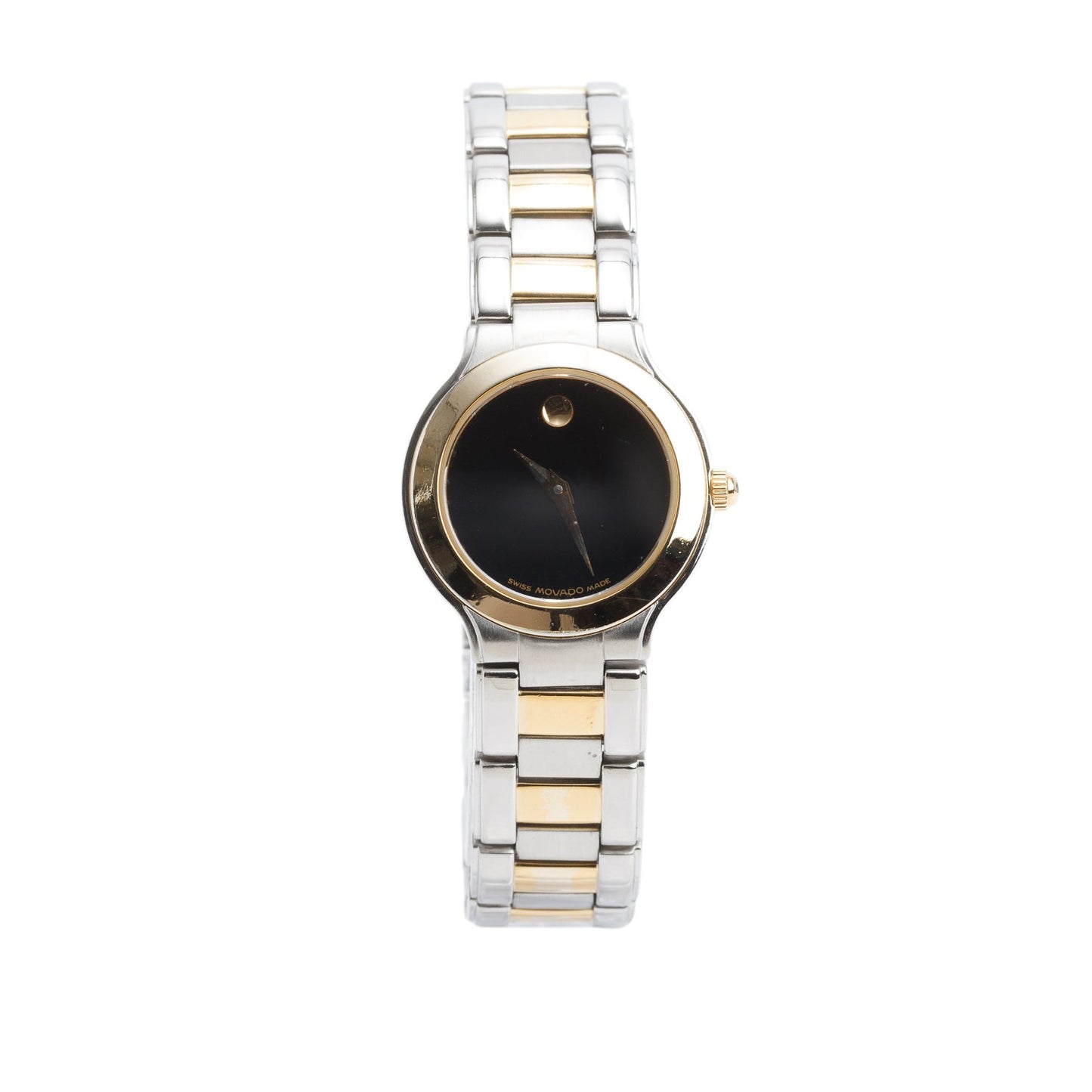 Movado Two-Tone Stainless Steel Museum 26 MM Quartz Watch Black Dial