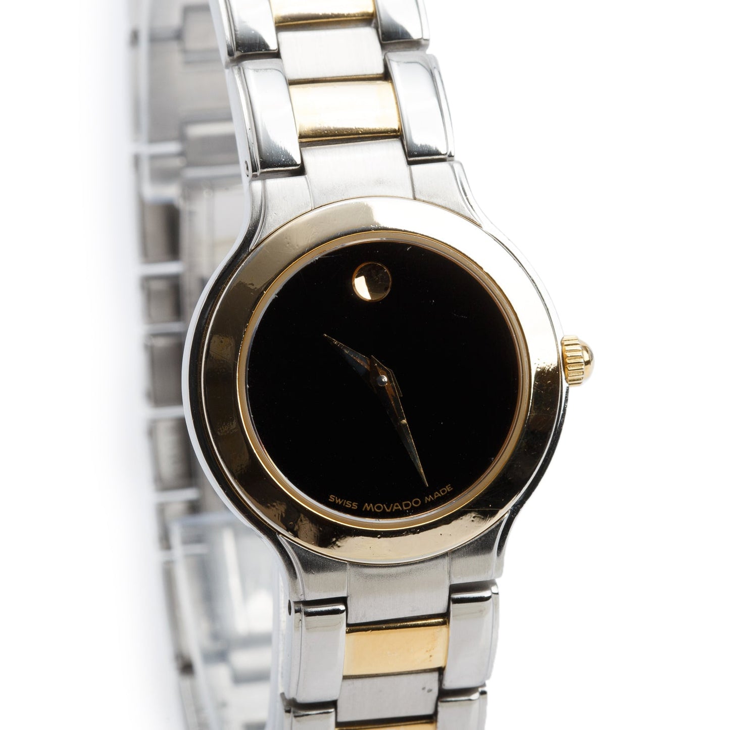 Movado Two-Tone Stainless Steel Museum 26 MM Quartz Watch Black Dial