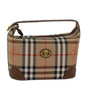 Luxury BurberrySs Nova Check Hand Bag Canvas Beige Auth 78457
