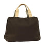 Luxury Burberry Nova Check Hand Bag Nylon Brown Auth 78543
