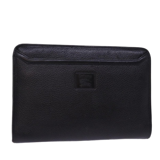 Burberry BurberrySs Auth Leather Black Clutch Bag