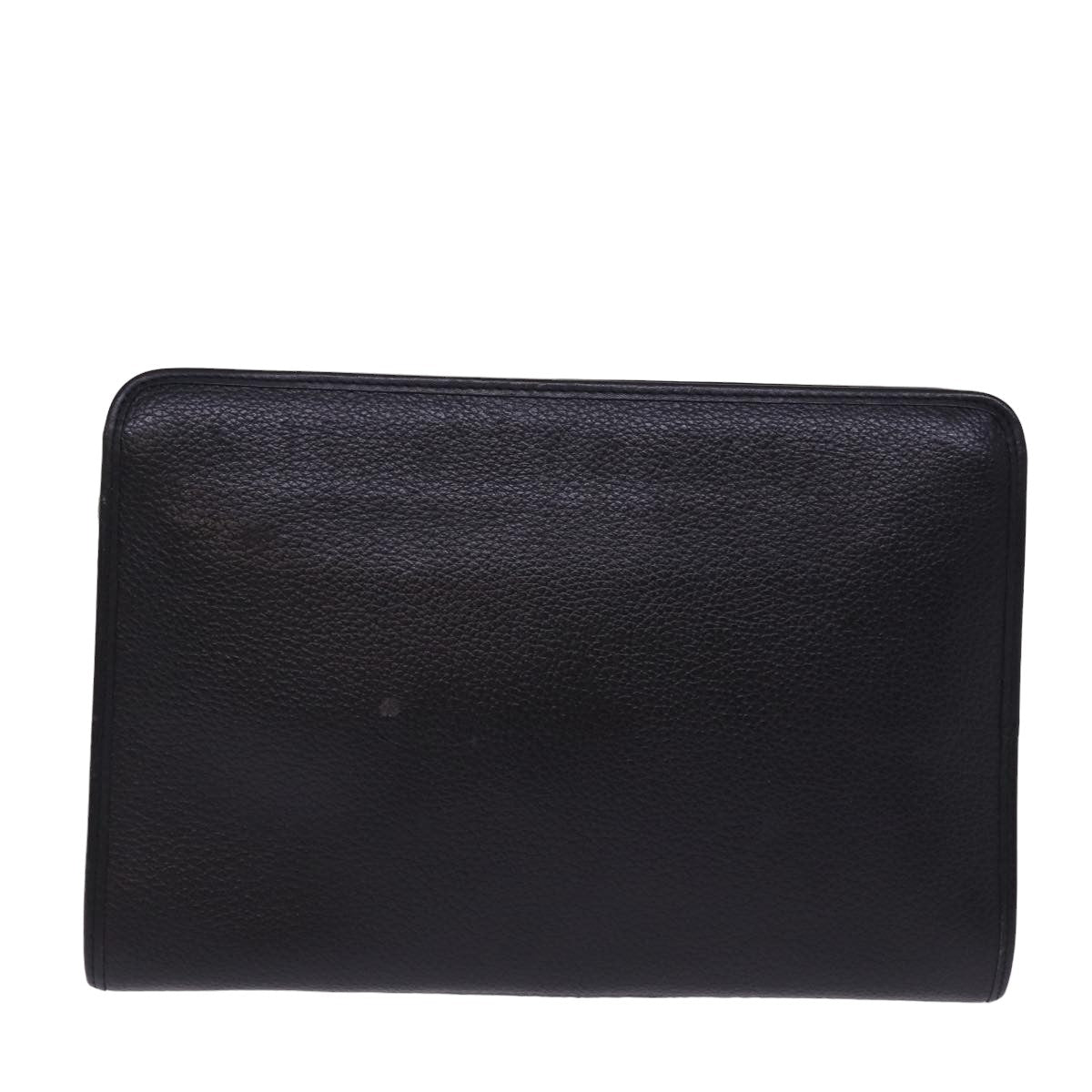 Burberry BurberrySs Auth Leather Black Clutch Bag