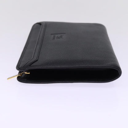 Burberry BurberrySs Auth Leather Black Clutch Bag