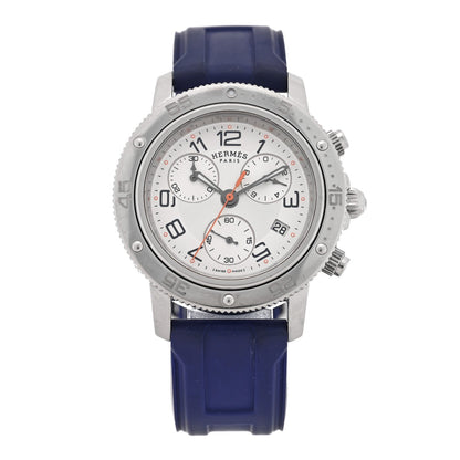 Stainless Steel Rubber 36mm Clipper Chronograph Quartz Watch Blue