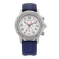 Stainless Steel Rubber 36mm Clipper Chronograph Quartz Watch Blue