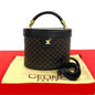 CELINE Shoulder Bag Leather, PVC black Macadam Blazon Pattern Triomphe logo Metal Women