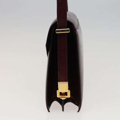 Luxury CELINE Shoulder Bag Leather Wine Red 78766