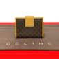 CELINE Bifold Wallet Leather, PVC Brown Macadam BlazonPattern Women(Unisex)