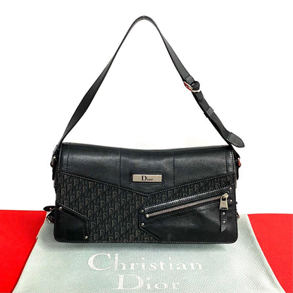 Dior Shoulder Bag Leather, Canvas black Trotter Pattern Street chic Women Rovelle Bags
