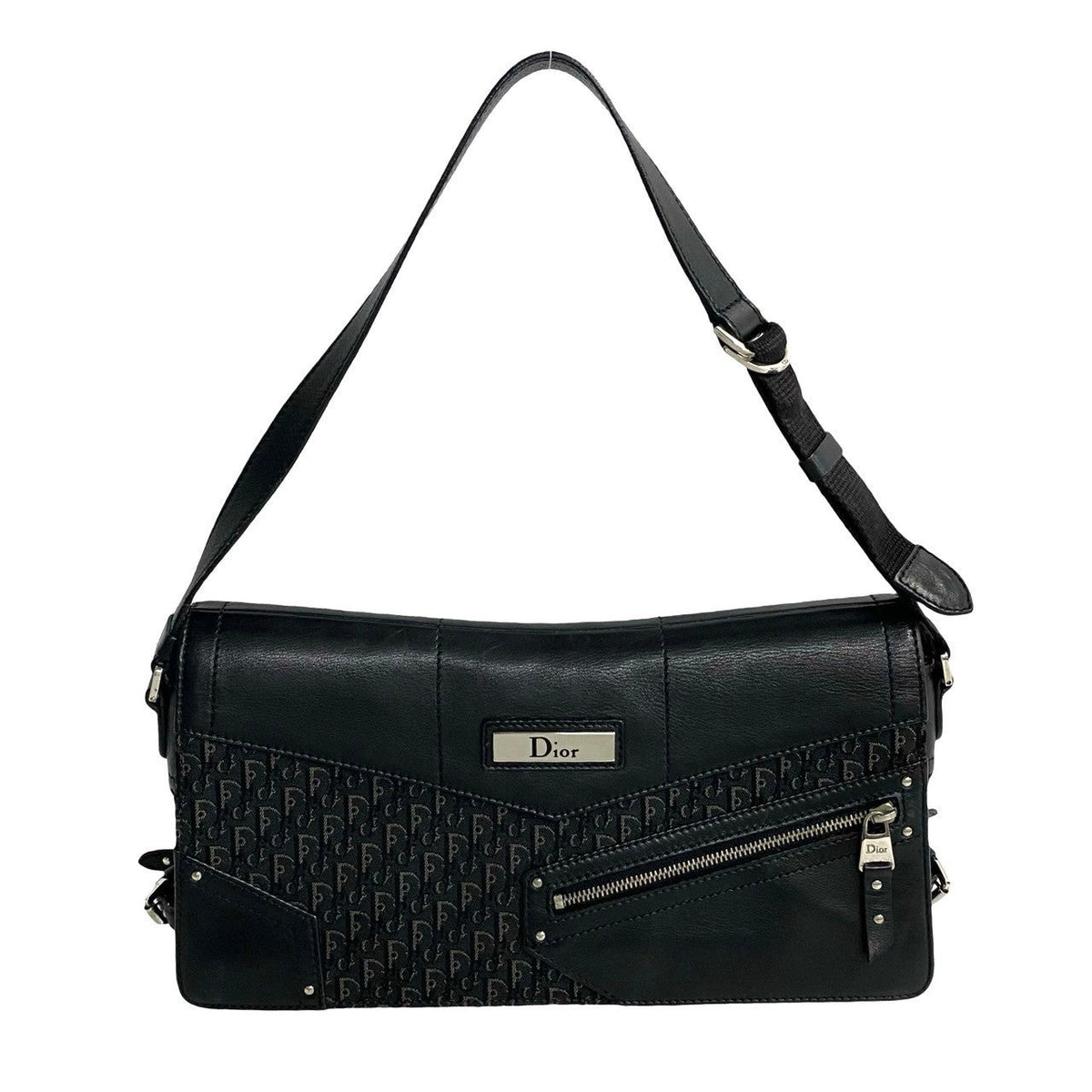 Dior Shoulder Bag Leather, Canvas black Trotter Pattern Street chic Women Rovelle Bags