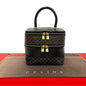 CELINE Handbag Leather, PVC black Macadam Blason Triomphe Pattern Women