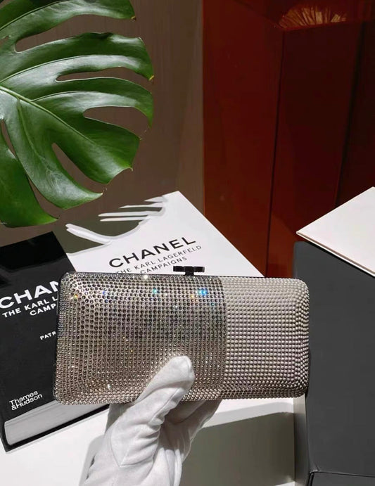 Chanel Metallized Lambskin Embellished With Strass Paris-Dallas Clutch Rovelle Bags