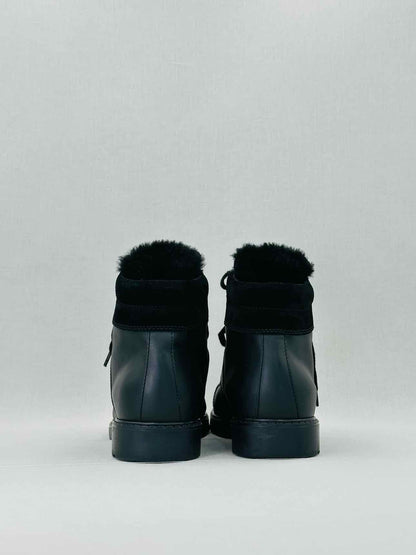 FENDI Fur Trim Black Size EU 39 Ankle Boots Rovelle Bags