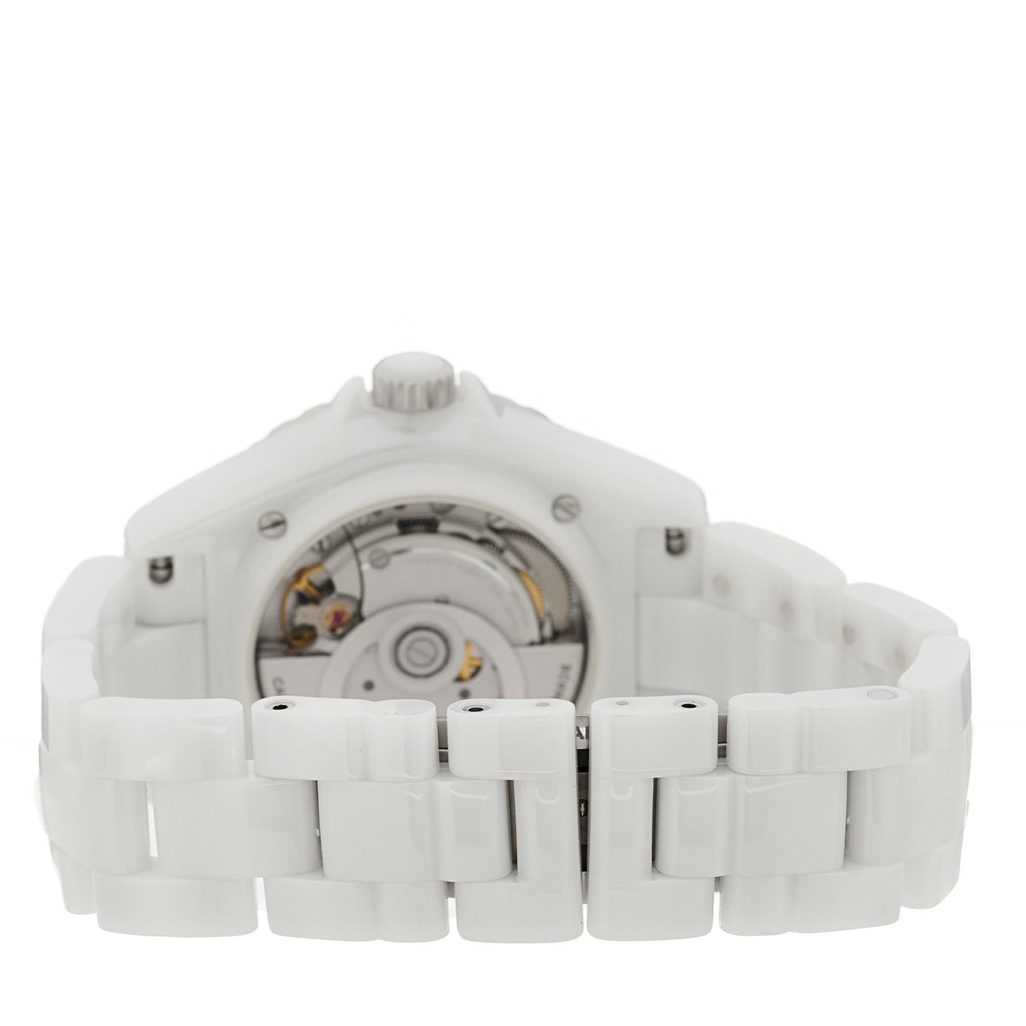Stainless Steel Ceramic Diamond Bezel 38mm J12 Automatic Watch White