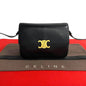 CELINE Shoulder Bag leather black Triomphe logo Metal Women